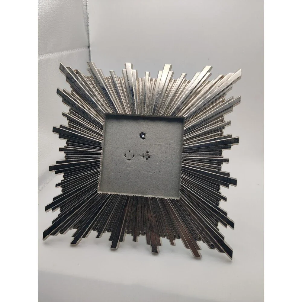 Silver Starburst Sunburst Photo Frame, MCM Atomic Era Design, Azzure Home